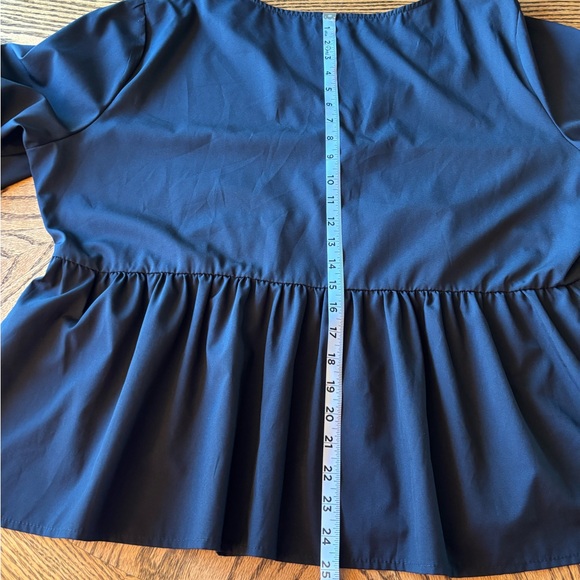 SHEIN Black shirt with white buttons and bell sleeves - Picture 3 of 7